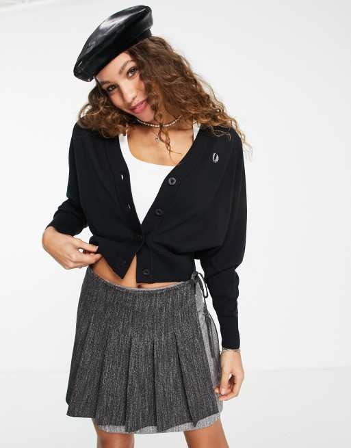 Fred Perry V-neck cardigan in black 