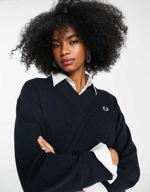 Fred perry clearance v neck jumper