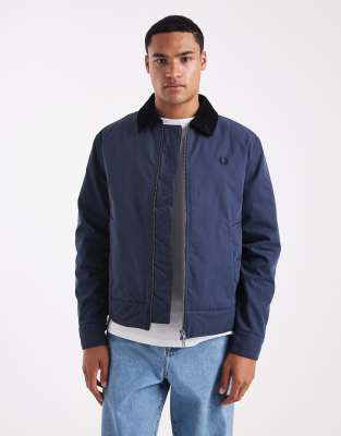 Fred Perry - Pull en maille à carreaux - Bleu moyen