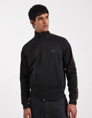 Fred Perry - Veste de survêtement à bandes contrastantes - Noir