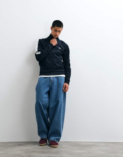 Fred Perry veste de survêtement coordonnée à bandes imprimées bleu marine, 2 de 5