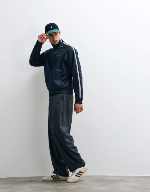 Fred Perry veste de survêtement coordonnée en mesh à bandes bicolores bleu airforce foncé, 2 de 5