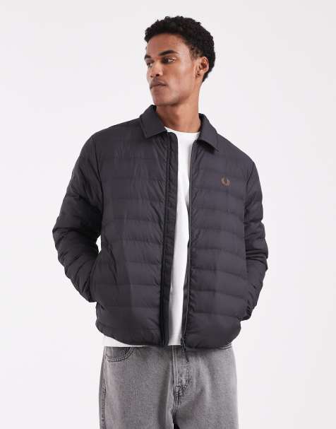 Fred Perry - Veste isolante matelassée à col - Gris - view 1