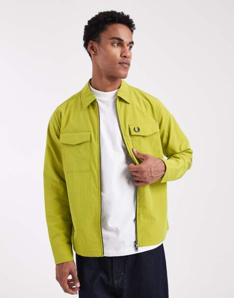 Fred Perry - Veste style surchemise zippée - Jaune balle de tennis - view 1