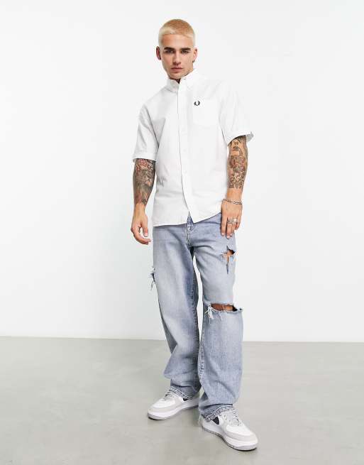 Fred Perry – Vit oxfordskjorta med kort ärm, 3 av 4