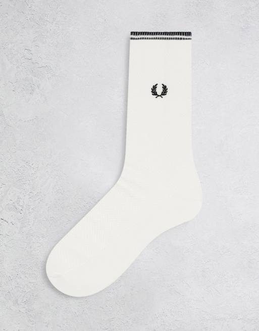 Fred Perry – Vita strumpor med kantrand