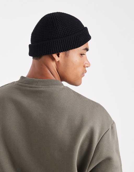 Fred Perry waffle beanie in black | ASOS