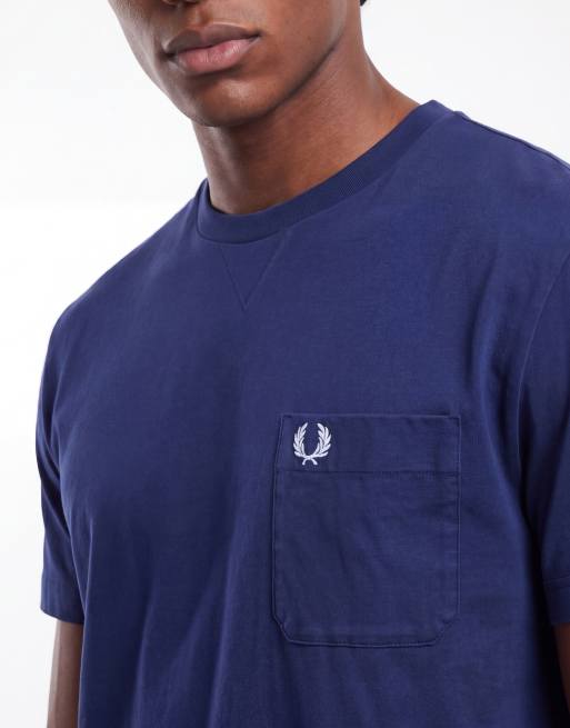 Fred Perry washed short sleeve t-shirt in navy, 3 of 5