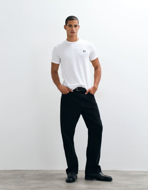 Fred Perry – Weißes Ringer-T-Shirt, 3 von 5