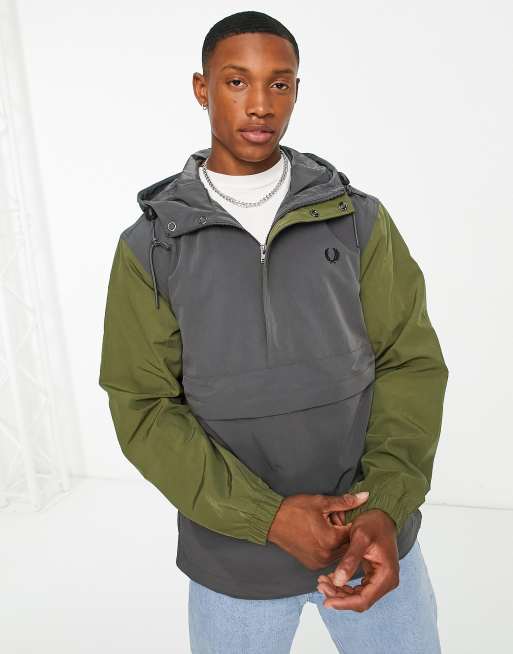 Fred Perry - Windjack zonder sluiting in grijs 