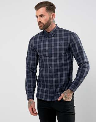 Fred Perry Winter Tartan Shirt in Black