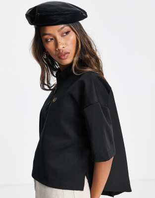 Fred Perry Woven Panel Polo Shirt In Black | ModeSens