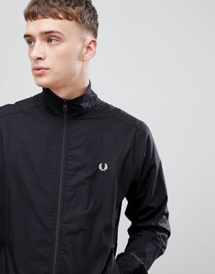 Fred Perry woven zip through jacket in black | ASOS