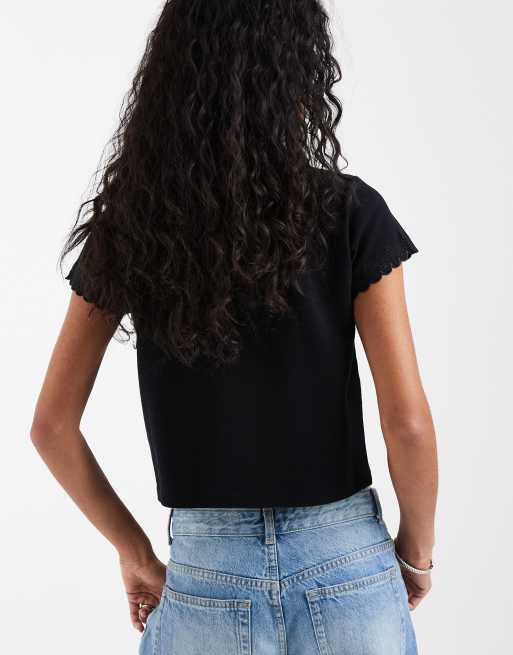 Fred Perry x Amy Winehouse embroidered detail polo shirt in black, 4 of 4