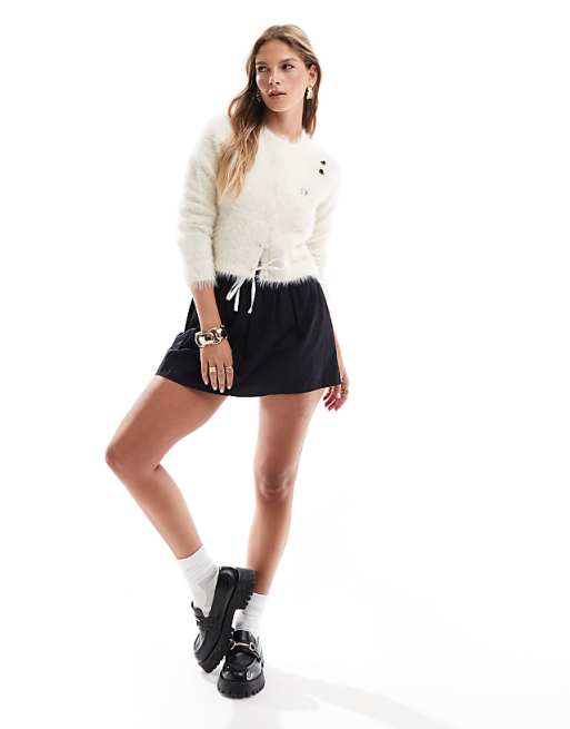 Fred Perry x Amy Winehouse fluffy cardigan in white | ASOS Fred Perry x Amy Winehouse fluffy cardigan in white | ASOS