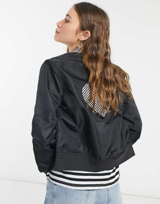 Fred Perry x Amy Winehouse Foundation checkerboard heart jacket in black