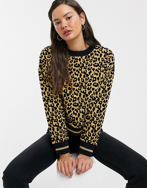 Fred Perry x Amy Winehouse foundation leopard sweatshirt