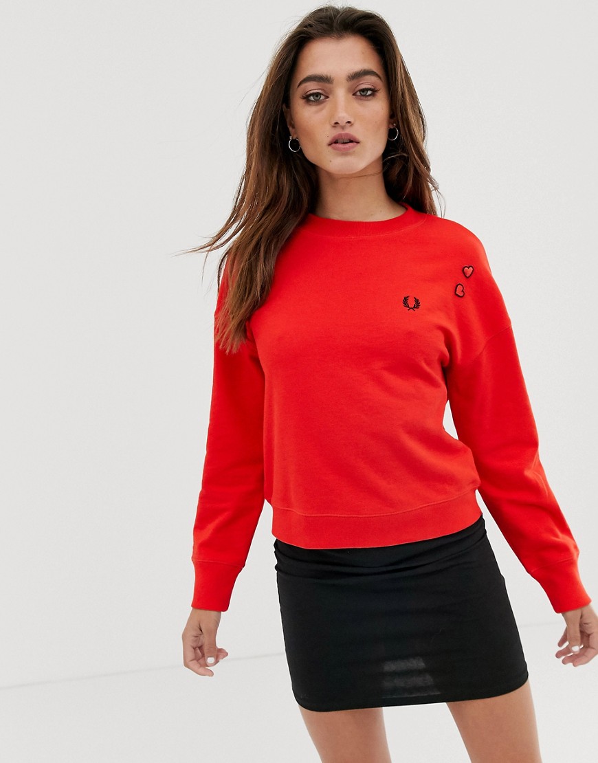 Fred Perry x Amy Winehouse Foundation - Sweatshirt met hartdetail-Rood