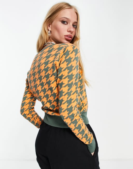 Fred Perry x Amy Winehouse houndstooth jumper in orange ASOS