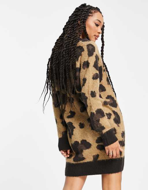 Fred Perry x Amy Winehouse jumper dress in leopard ASOS