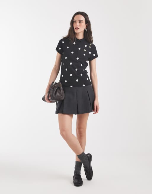 Fred Perry x Amy Winehouse koszulka polo w kropki w czerni i bieli, 2 z 4