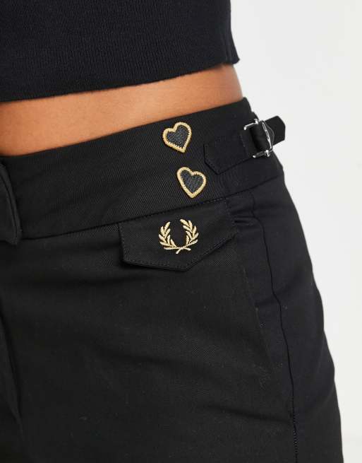 Fred Perry X Amy Winehouse Pantalon taille haute Noir ASOS