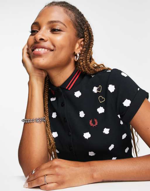 Fred Perry x Amy Winehouse pique mini dress in dot print ASOS