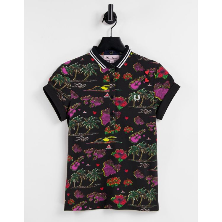 Fred Perry x Amy Winehouse polo shirt in Hawaiian print | ASOS