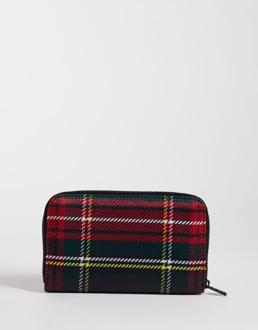 Fred Perry x Amy Winehouse tartan nylon logo wallet in red, 3 of 3