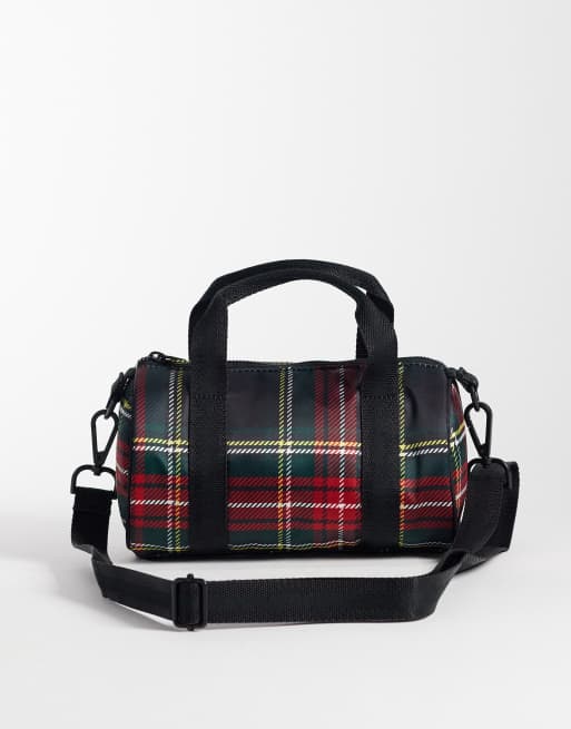Fred Perry x Amy Winehouse tartan nylon mini barrel bag in red, 4 of 4