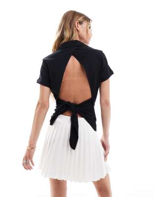 Fred Perry Fred Perry X Amy Winehouse tie back shirt in black