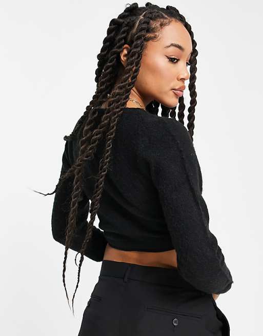 Fred Perry X Amy Winehouse wrap sweater in black | ASOS Fred Perry X Amy Winehouse wrap sweater in black | ASOS