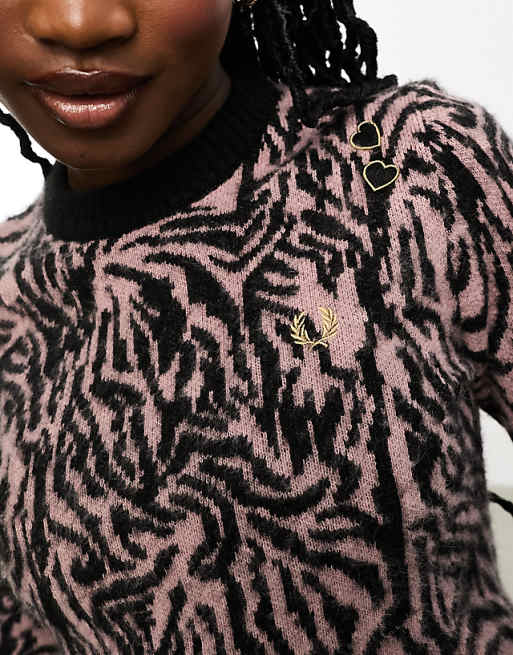 Fred Perry X Amy winehouse zebra jumper in pink | ASOS Fred Perry X Amy winehouse zebra jumper in pink | ASOS