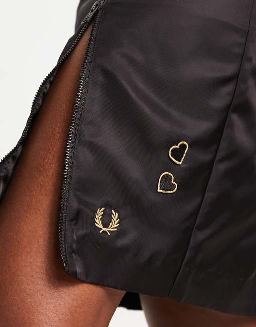 Fred Perry x Amy Winehouse zip detail skirt in black | ASOS