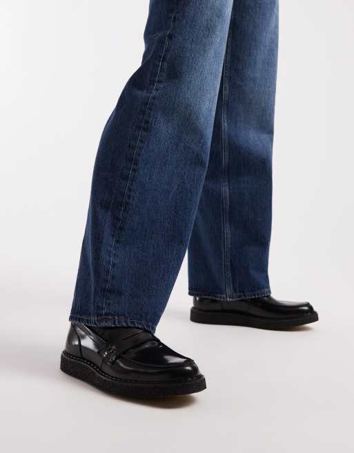 Fred Perry X George Cox leather penny loafer in black, 3 of 4