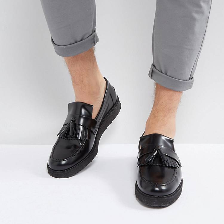 Fred Perry X George Cox Leather Tassel Loafers Black