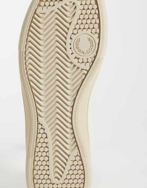 Fred Perry - Zapatillas de tenis color crudo y camel oscuro de lona, 5 de 5