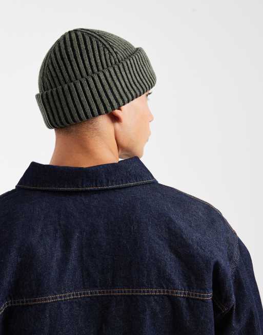 Fred Perry – Zielona, bawełniana, prążkowana czapka beanie, 3 z 3