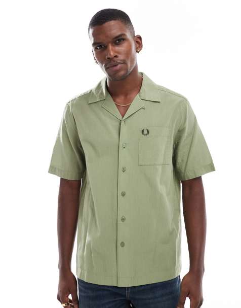 Fred Perry knitted polo shirt in green