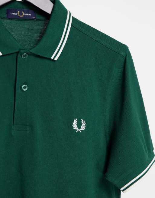 Fred Perry - zielona koszulka polo z podwójną lamówką, 3 z 4