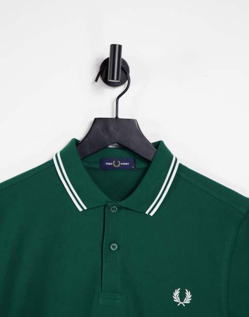 Fred Perry - zielona koszulka polo z podwójną lamówką, 4 z 4