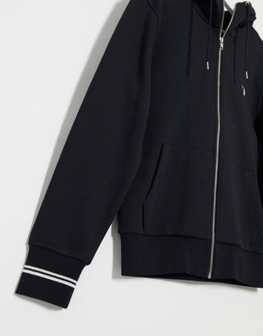 Fred perry black outlet zip hoodie