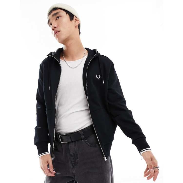 Fred perry 2024 black zip hoodie