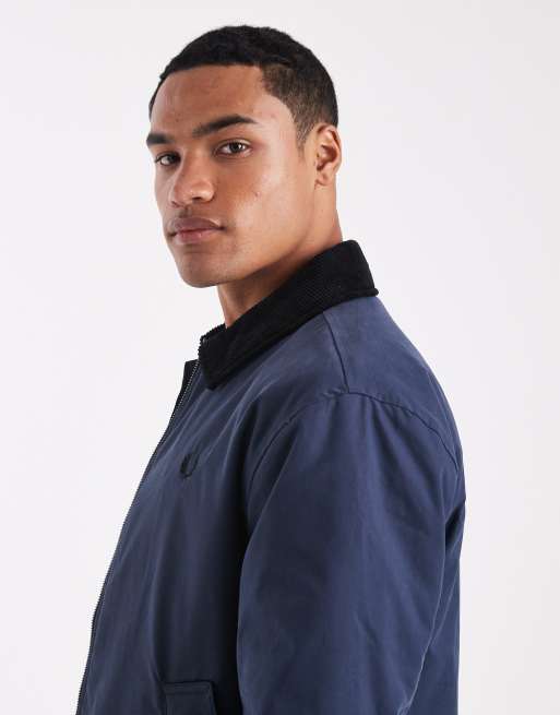 Fred Perry zip up jacket in navy | ASOS