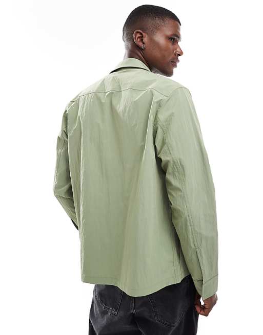 Fred Perry zip up overshirt in green | ASOS Fred Perry zip up overshirt in green | ASOS