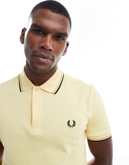 Fred Perry – Żółta koszulka polo z podwójną lamówką