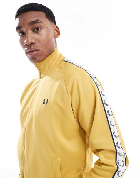 Fred Perry – Żółta kurtka dresowa z lampasami - view 1