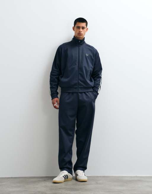 Fred Perry zweiteiliger Mesh-Trackpants mit zweifarbigen Streifen in Dunkelblau, 2 von 5