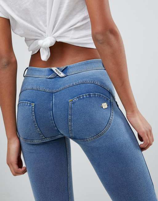 WR.UP® push-up jeans, regular waist and length, and used effect