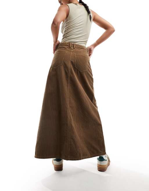 Chocolate brown outlet corduroy skirt